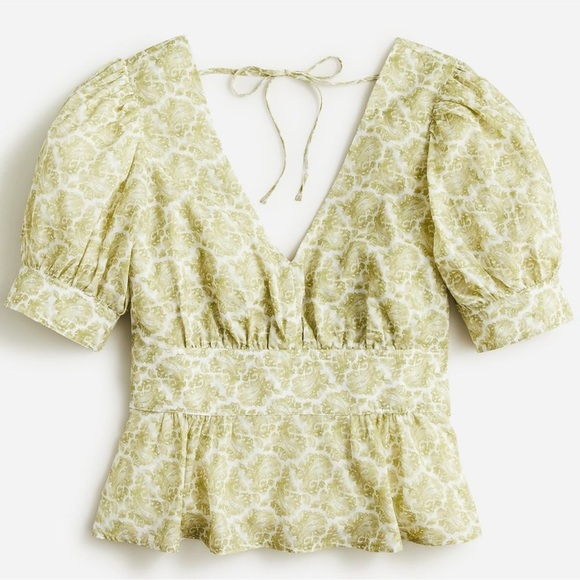 J. Crew Tops - J.Crew, NWT puff sleeves V-neck size 16